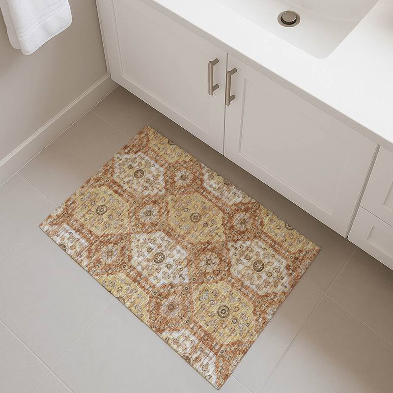 Machine Washable Indoor/ Outdoor Traditional Kiowa Chantille Rug