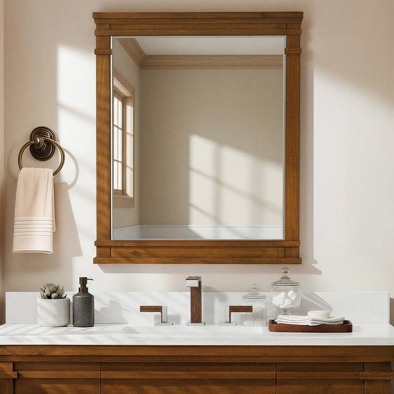 Frank Lloyd Wright USONIA® Harmony 28-inch Wood Mirror - Walnut