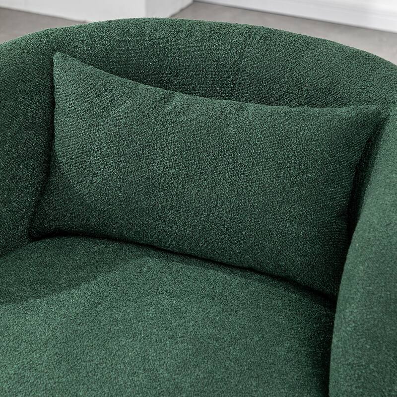 KINWELL 2-Piece Sherpa Living Room Set 1 Accent Chair 1 Boucle Ottoman