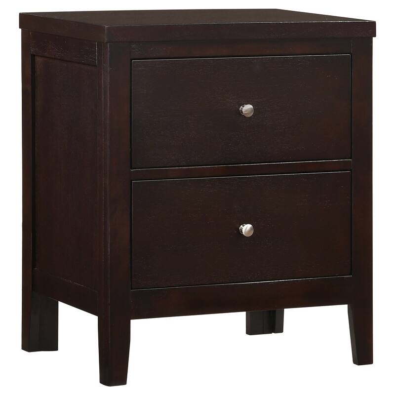 Garrett Cappuccino 2-Drawer Rectangular Nightstand