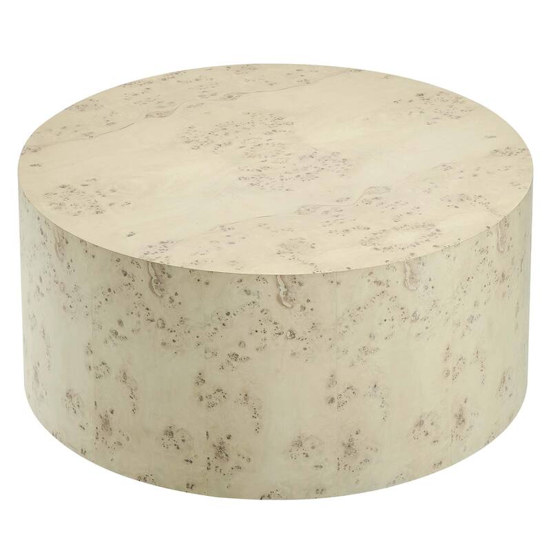 Cosmos 35" Round Burl Wood Coffee Table - N/A
