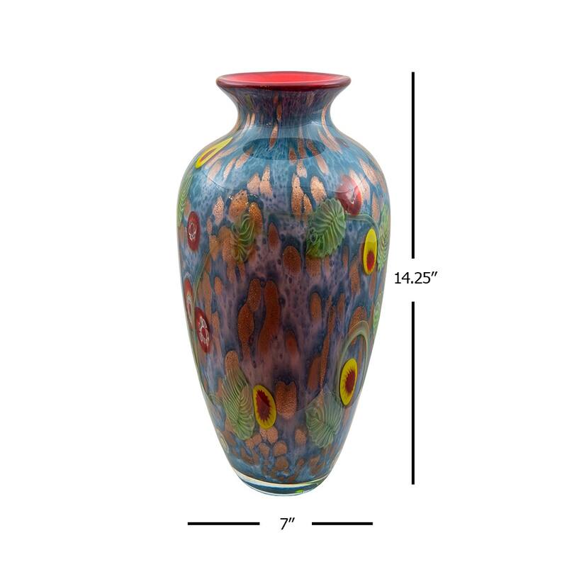 Tesoro Hand Blown Art Glass Vase