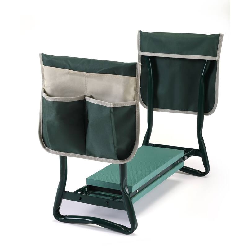 Outdoor 2-in-1 Garden Stool and Kneeler with Tool Bags