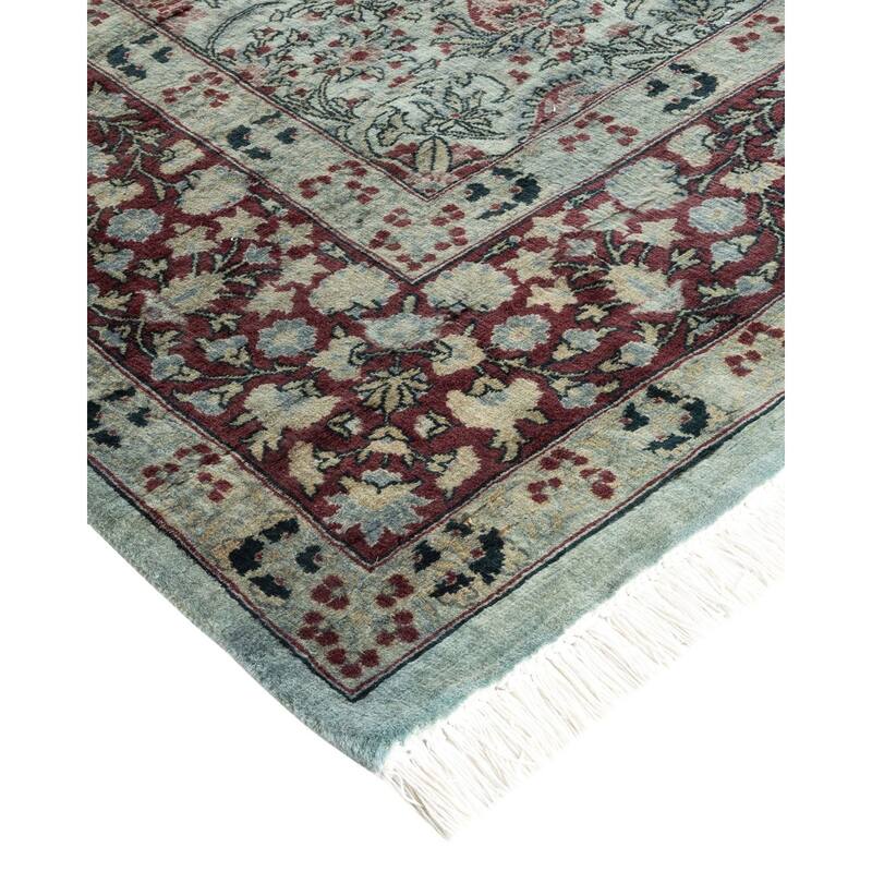 Overton Hand Knotted Wool Vintage Inspired Modern Contemporary Overdyed Gray Area Rug - 6' 1" x 11' 8"