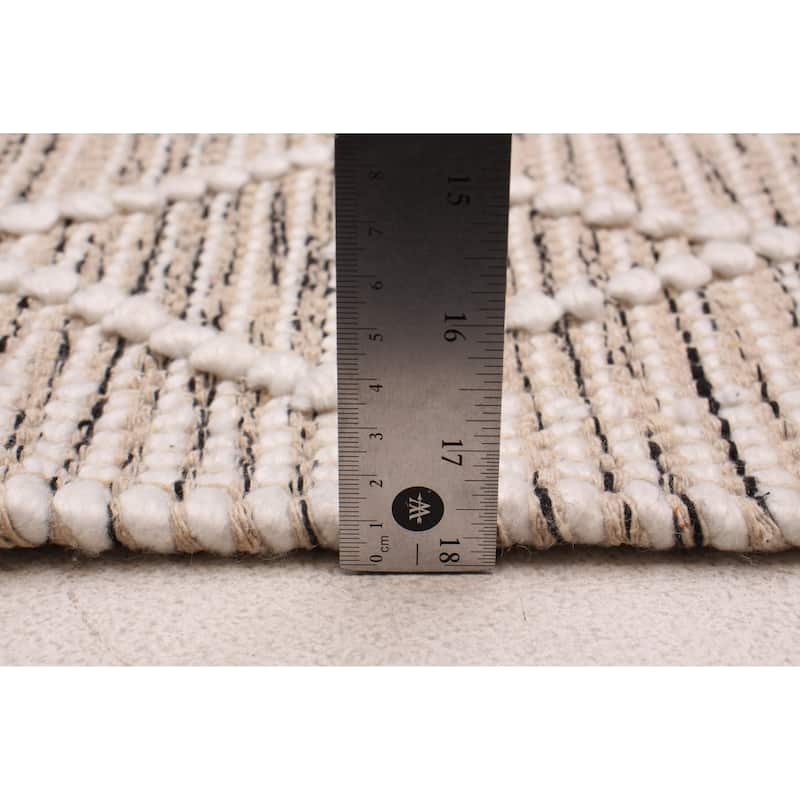 ECARPETGALLERY Braid weave Sienna Cream Wool Rug - 6'2 x 9'0