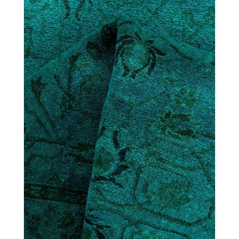 Contemporary Overdyed Wool Hand Knotted Runner - 2' 8" x 16' 1"