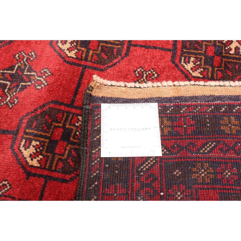 ECARPETGALLERY Hand-knotted Teimani Dark Red Wool Rug - 4'0 x 6'11