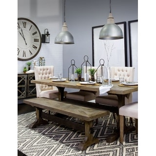 Mercana Barrett Natural Brown Solid Wood Rectangular Dining Table ...