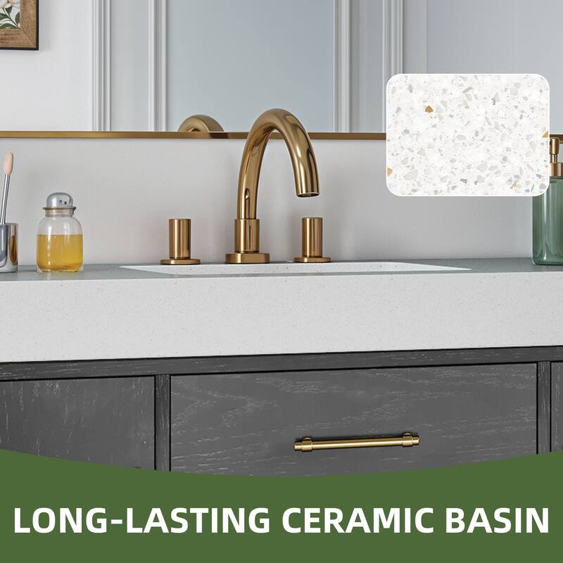 Moasis 40"/48" Wide Floating Wall Mounted Bathroom Vanity with 2 Drawers & 2 Storage Cabinet