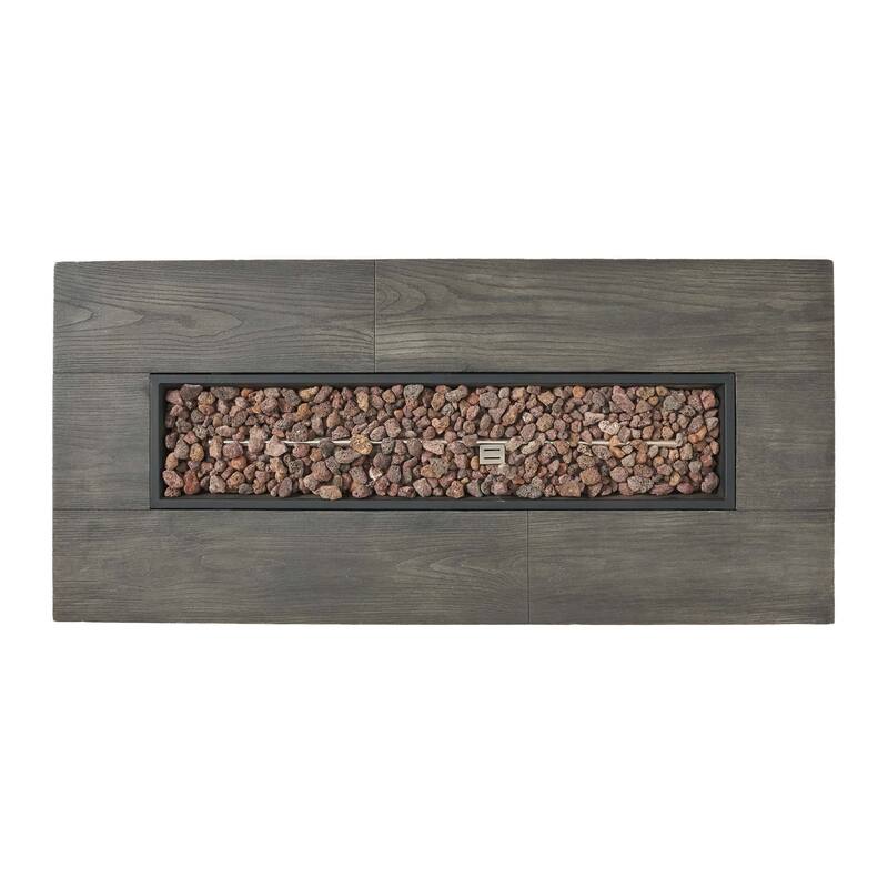 56 in. W x 26 in. D x 19 in. H Rectangle Metal Propane Burning Outdoor Fire Pit
