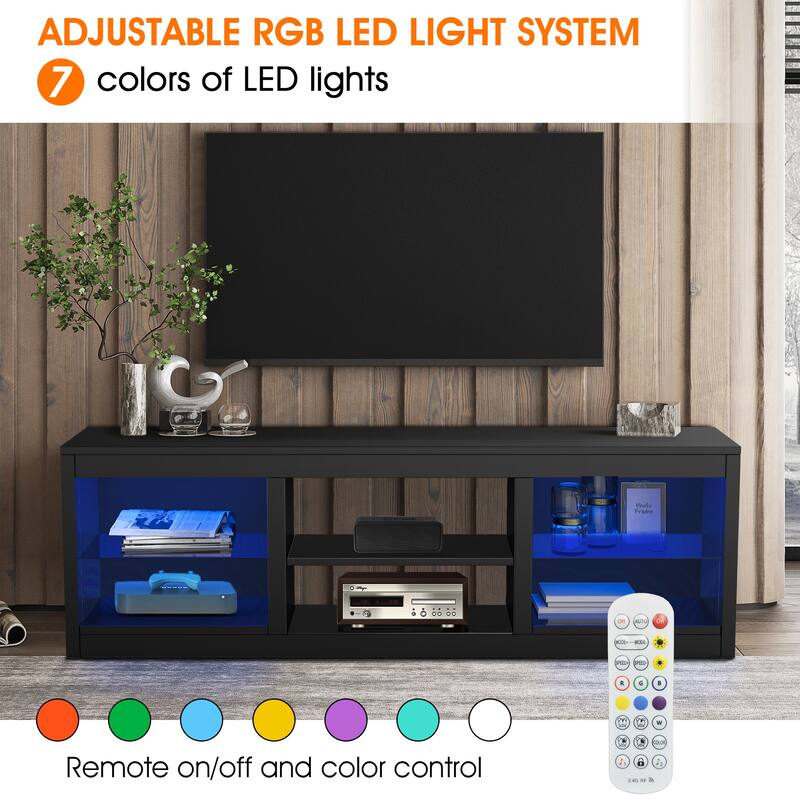 66" Modern RGB LED TV Stand Console Table for TV's up to 75"