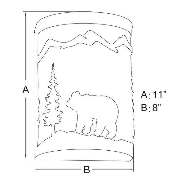 Bozeman 1 Light Bronze Rustic Bear Tree Indoor Outdoor Flush Wall