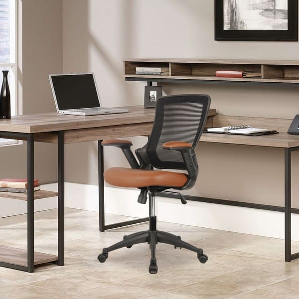 Height Adjustable mesh chair Brown work chair Polyurethane modway chair