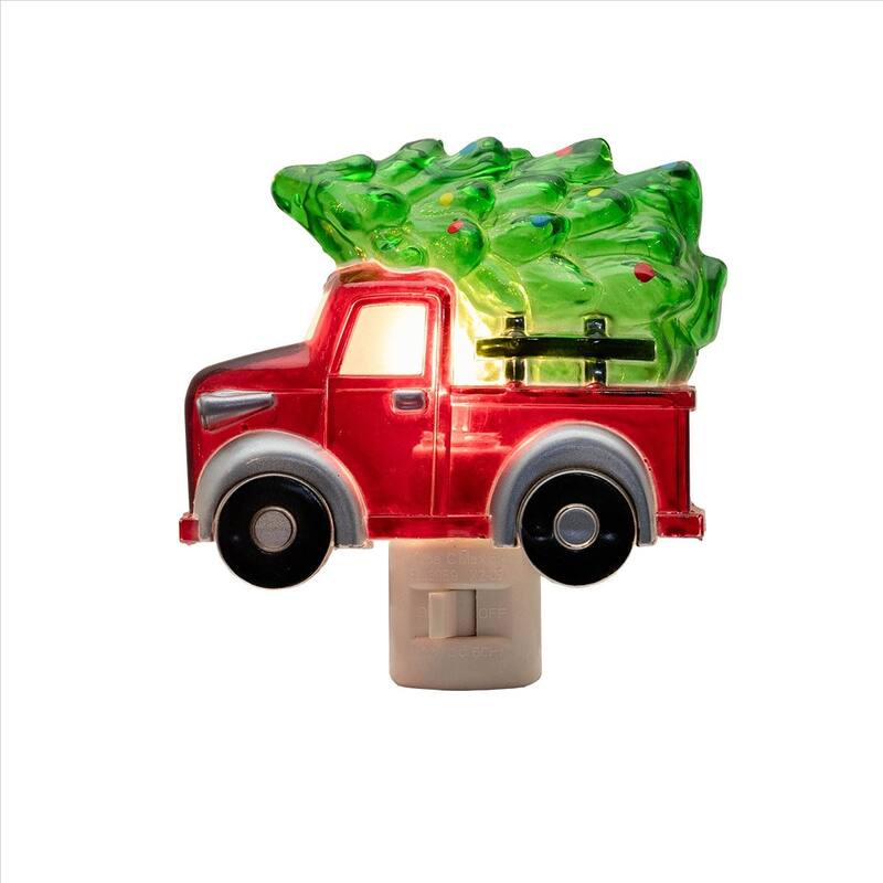 Novelty Lights LED Truck with Tree Christmas Night Light with Swivel Plug - TRUCK TREE - TRUCK TREE - String Lights