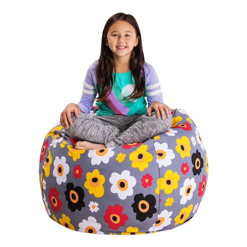 Kids' Stuffed Animal Storage Bean Bag Chair Cover or Toy Organizer