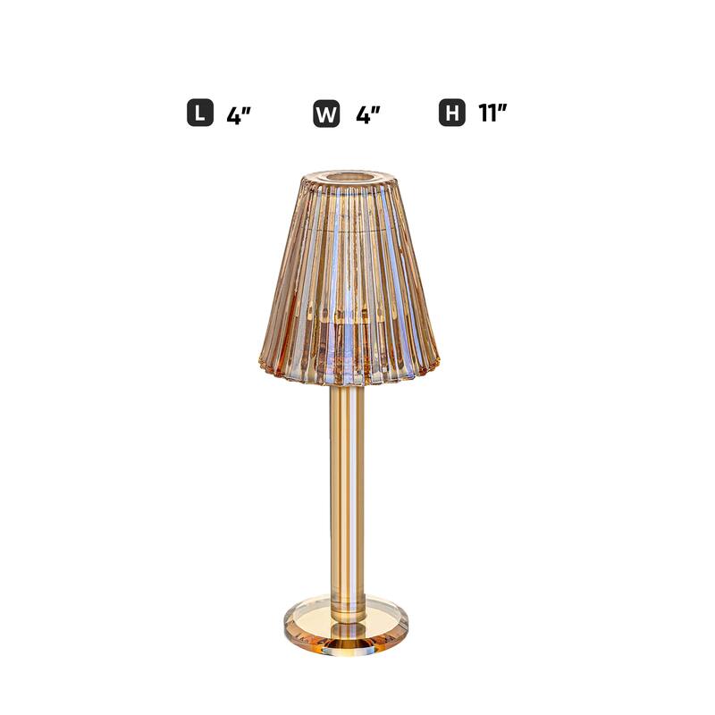 12 Inch Crystal Glass Candle Lamp with Stylish Glass Shade for Decor