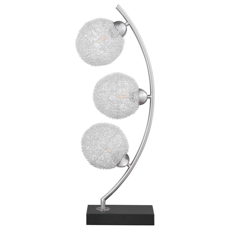 Claudia 30-Inch Woven Spherical Metal Table Lamp Black