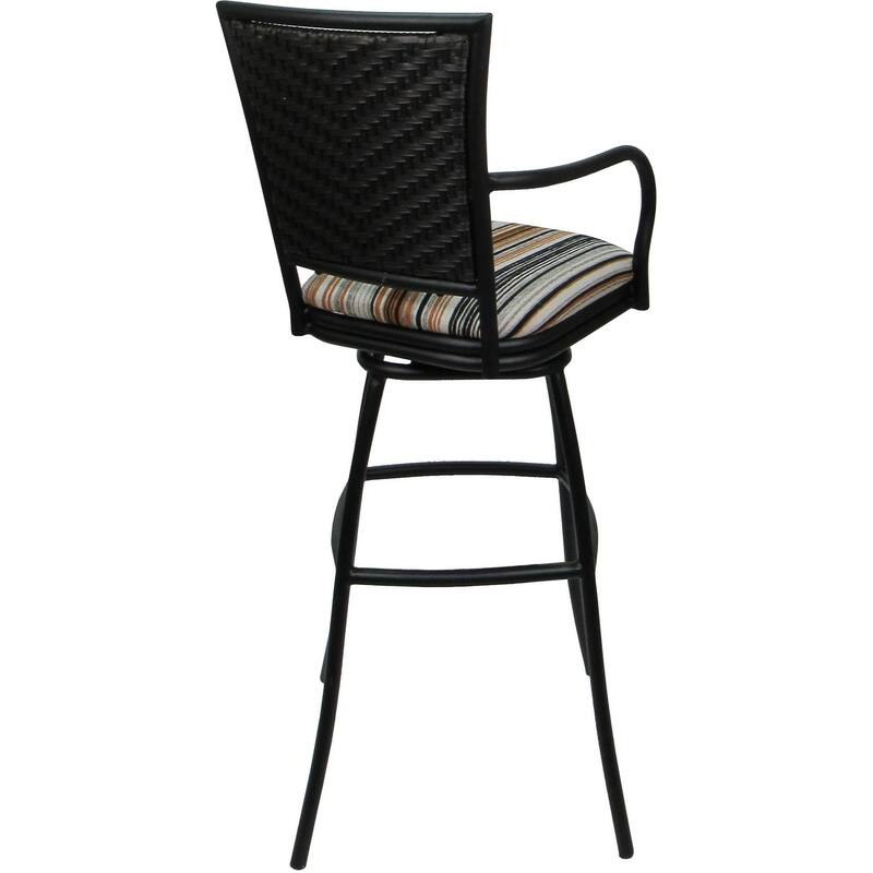 Set of 3 Outdoor Indoor Bar Stool Counter, Extra Tall - Erin with Arms