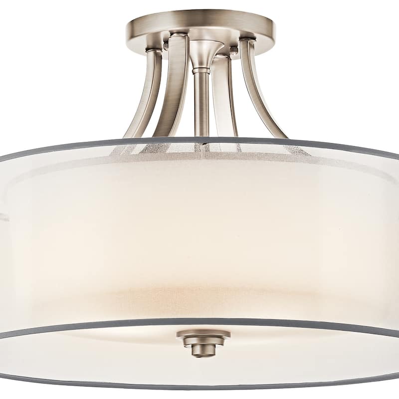 Kichler Lighting Lacey Collection 4-light Antique Pewter Semi-Flush Mount