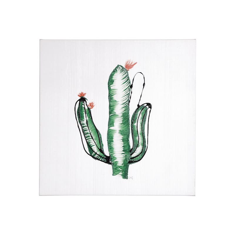 Cactus IV (20 x 20) Canvas Art Print - Small