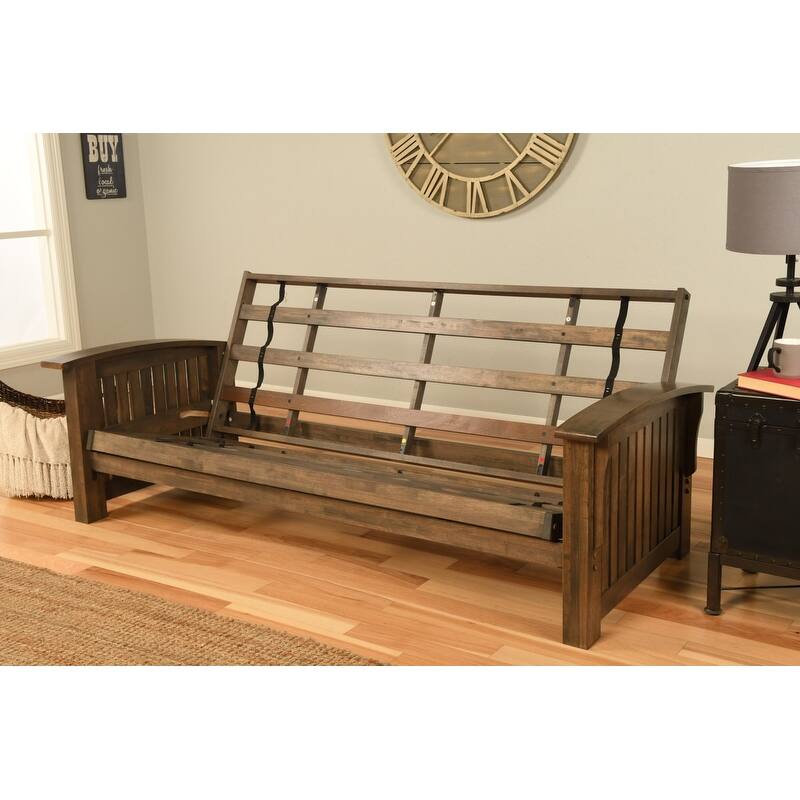 Somette Washington Queen-size Futon Frame in Rustic Walnut Finish (Mattress not included)