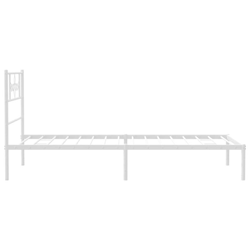 vidaXL 12 Inches White Twin Metal Bed Frame No Mattress - 77.2" x 41.3" x 35.4"