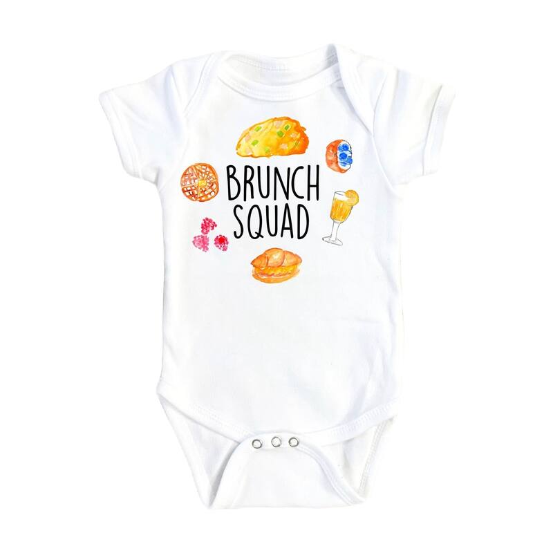 Brunch Squad - Baby Boy Girl Clothes Infant Bodysuit Funny Cute Newborn - White - 3-6M