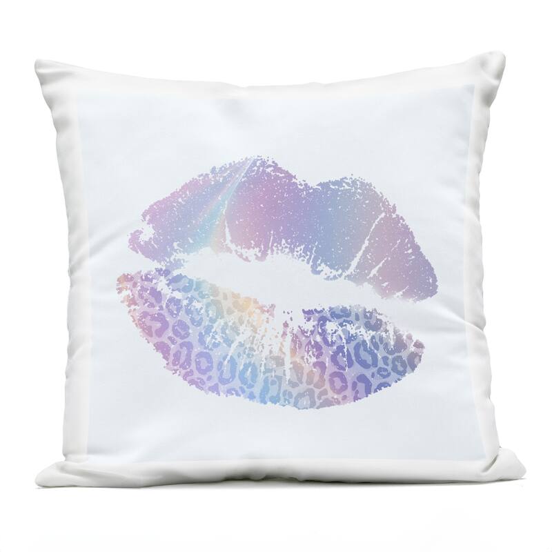 Stupell Purple Rainbow Lipstick Printed Outdoor Throw Pillow Design by Kim Allen - Accent - Polyester - Purple - Single