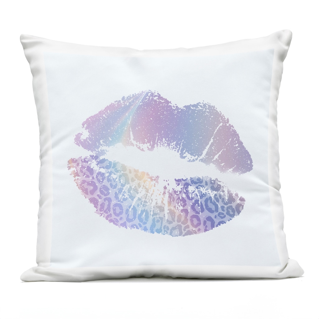 Stupell Purple Rainbow Lipstick Printed Outdoor Throw Pillow Design by Kim Allen