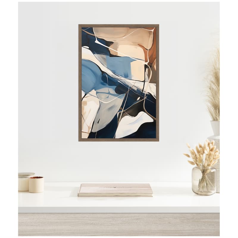 Kate and Laurel Abstract Fluid Movement by The Creative Bunch Studio Framed Canvas Wall Art Print