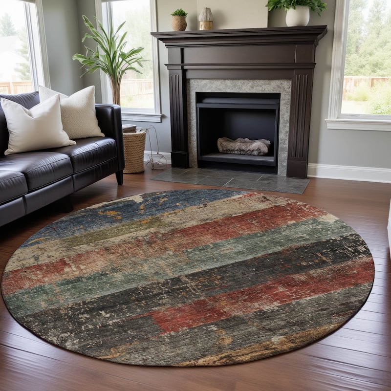 Premium Washable Super Soft Modern Stacks Mayfield Rug - Fern - 8' x 8'