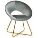 preview thumbnail 1 of 28, Costway Modern Velvet Accent Chair Upholstered Vanity Chair w/Golden - See Details Grey