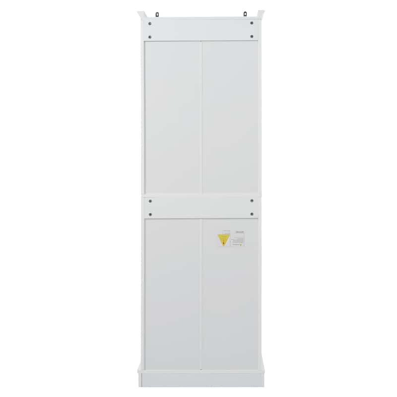 Modern Elegant White Tall Cabinet Freestanding Storage Cabinet for Bathroom with Adjustable Shelves and Damping Hinge Doors