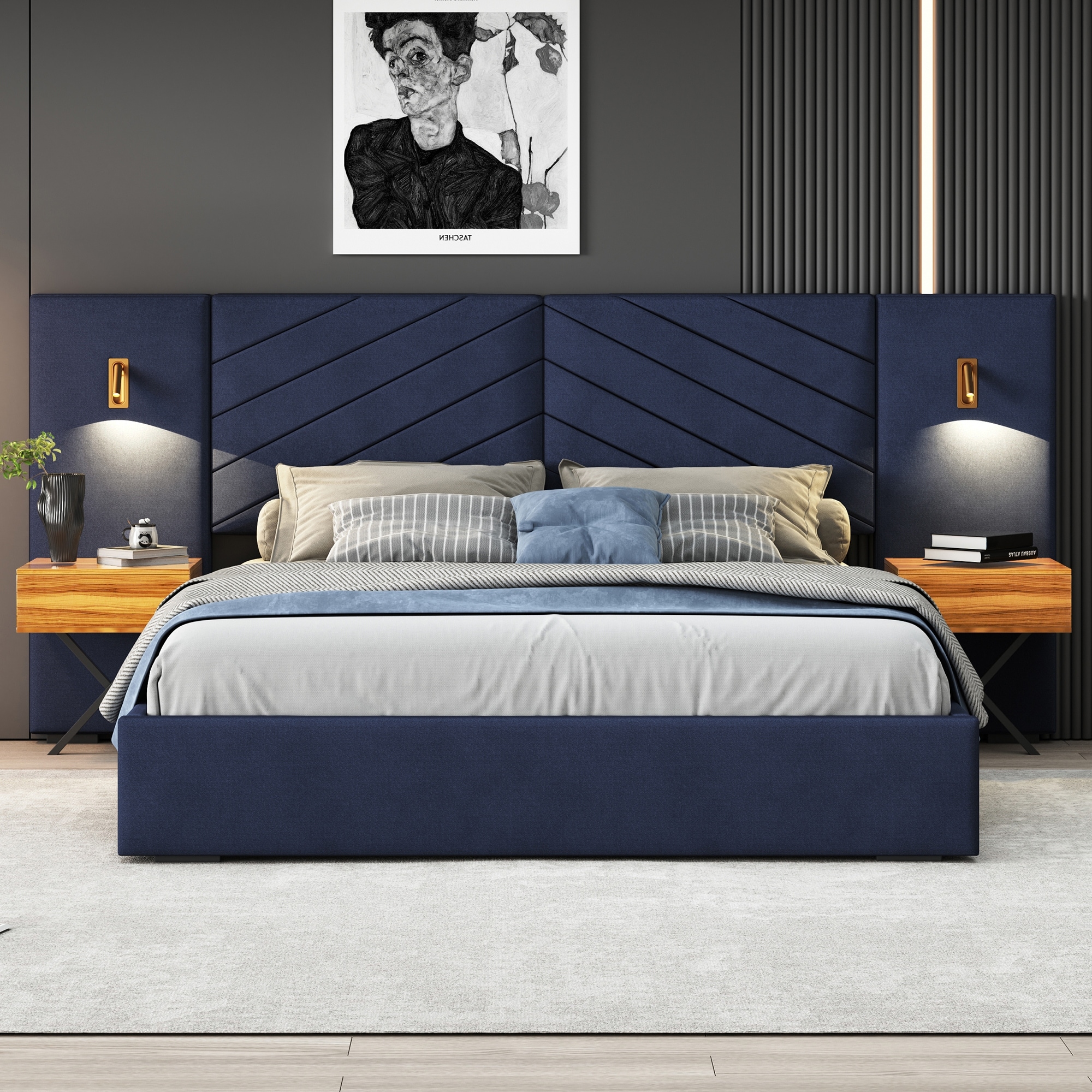 Baxton Studio Atlas Modern and Contemporary Black Faux Leather Full Size Platform Bed Baxton Studio Atlas Modern and Contemporary Black Faux Leather Full Size Platform Bed