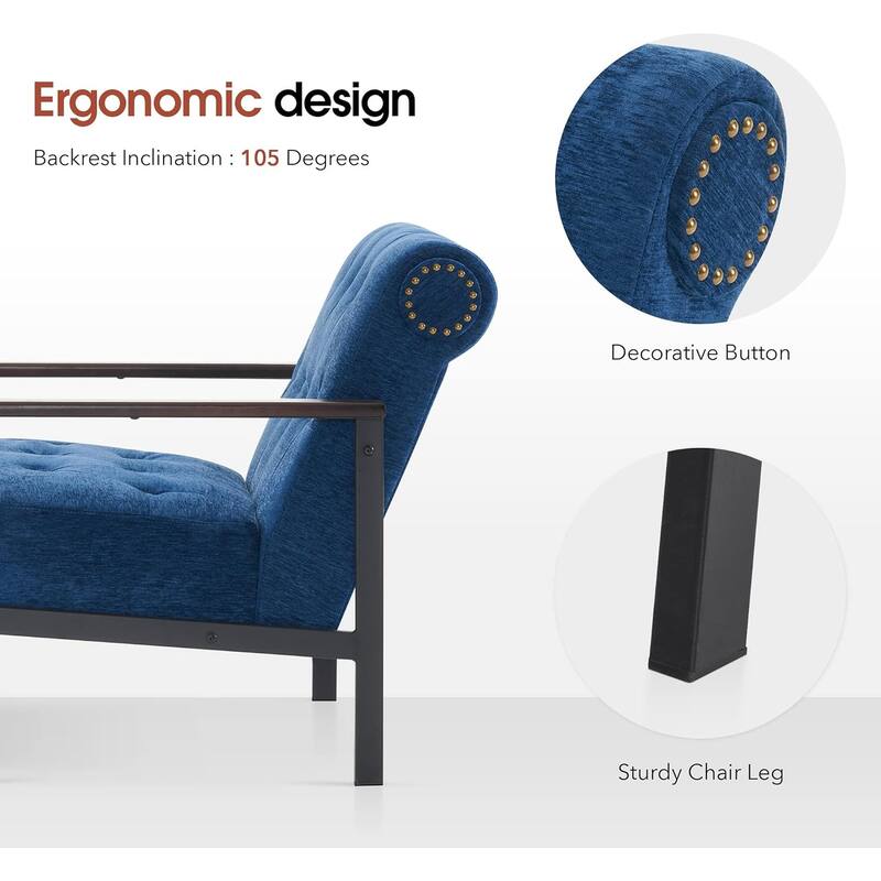 MCombo set of 2 Modern Accent, Ergonomics Lounge Chair for Living Room, Chenille, HQ417