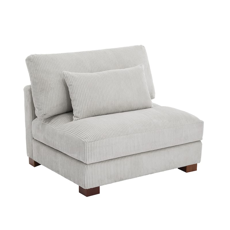 Modern Corduroy Modular Couch Sectional Sofa With Pillows