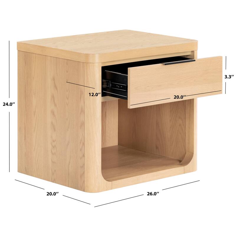 SAFAVIEH Couture Raylie 1 Drawer Wood Nightstand