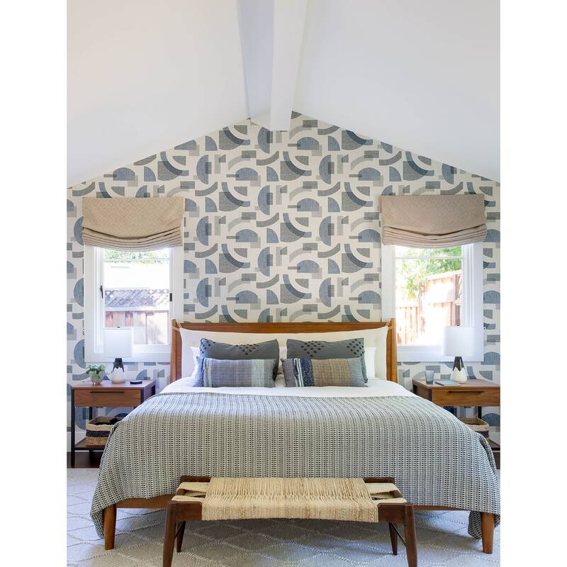 A-Street Prints Fulton Blue Shapes Wallpaper