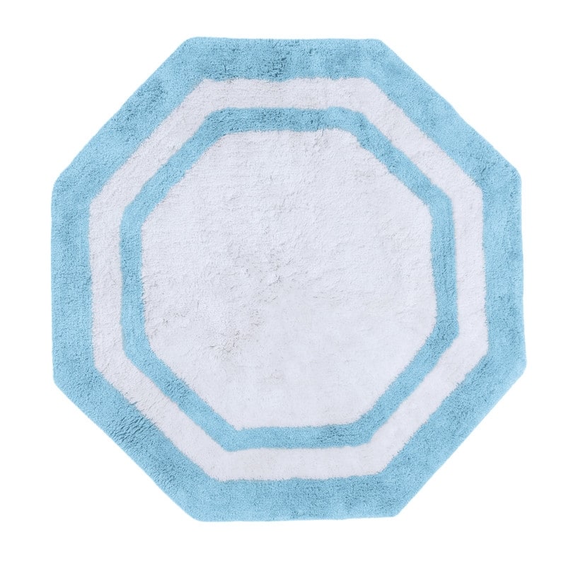 Sherry Kline 32" Hexagon Round Bathmat Framed in Two Tone Colorway