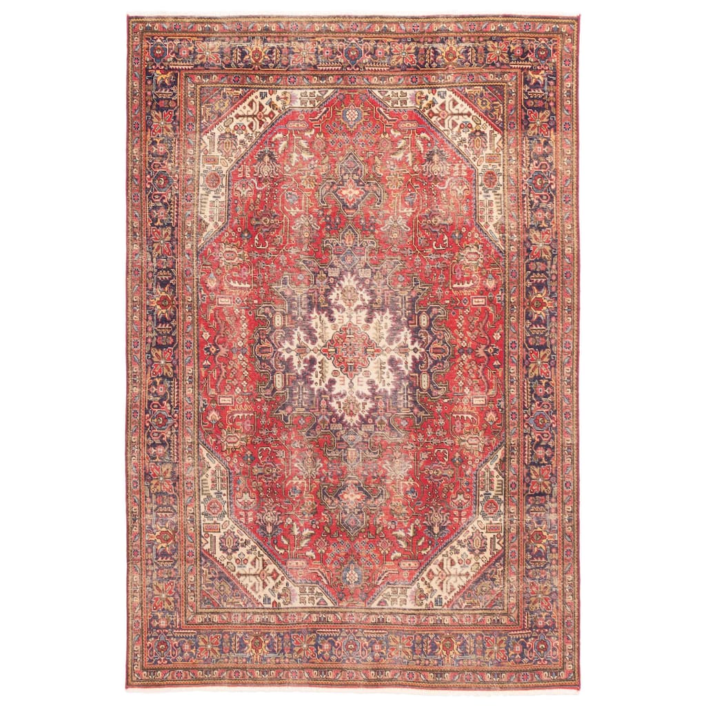 ECARPETGALLERY Hand-knotted Antalya Vintage Red Wool Rug - 6'5 x 9'7