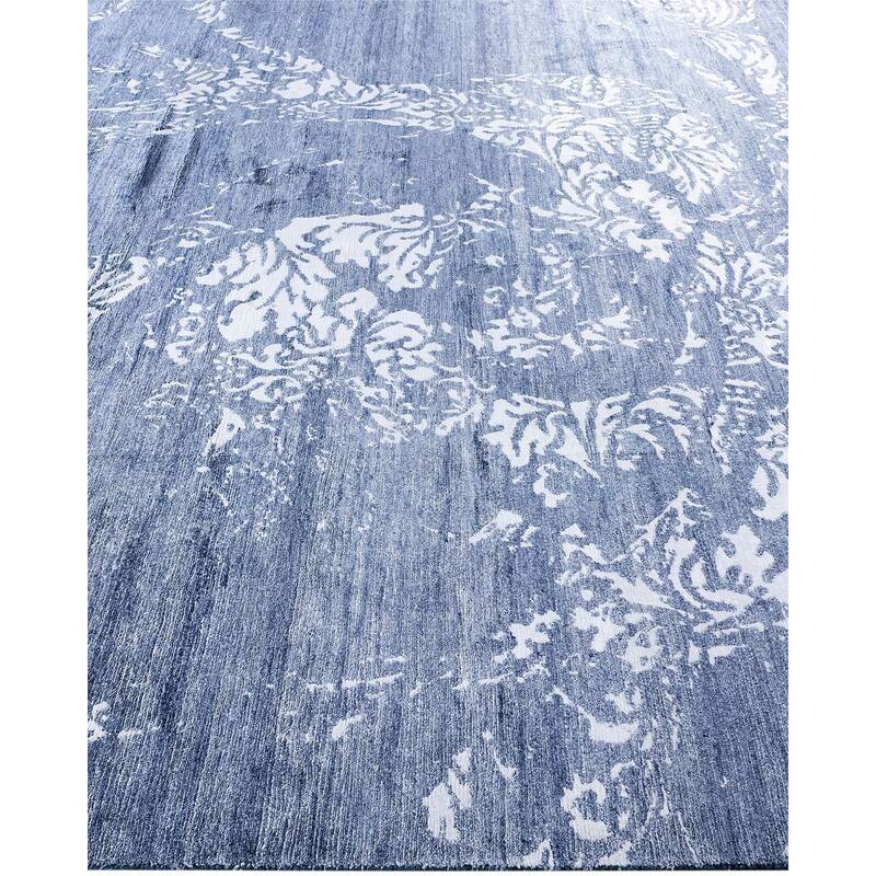 Modern One-of-a-Kind Hand-Knotted Area Rug - Gray, 9' 2" x 12' 0" - 9' 2" x 12' 0"
