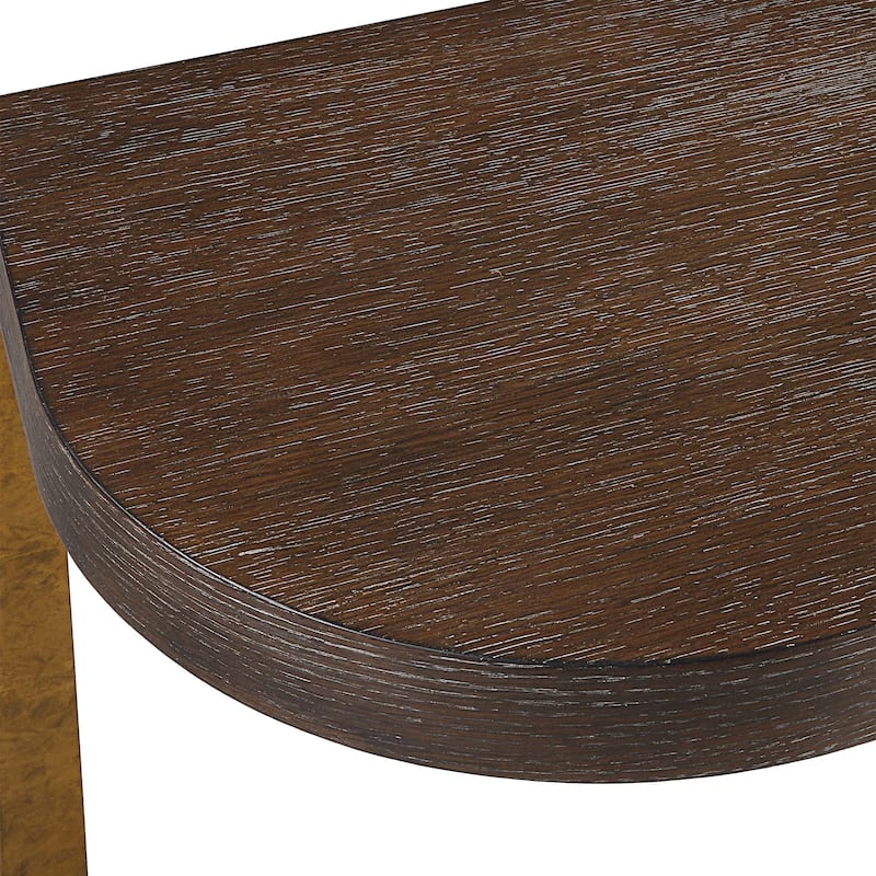 2-Tier Wooden Console Table - 54" - Brown and Gold