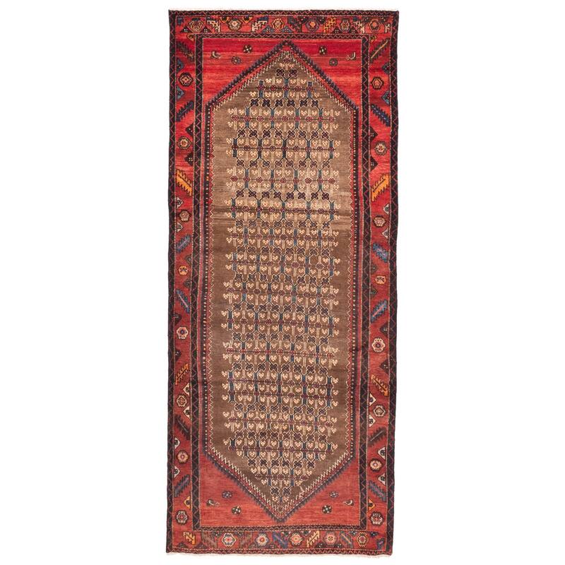 ECARPETGALLERY Hand-knotted Andelz Brown Wool Rug - 4'8 x 11'2