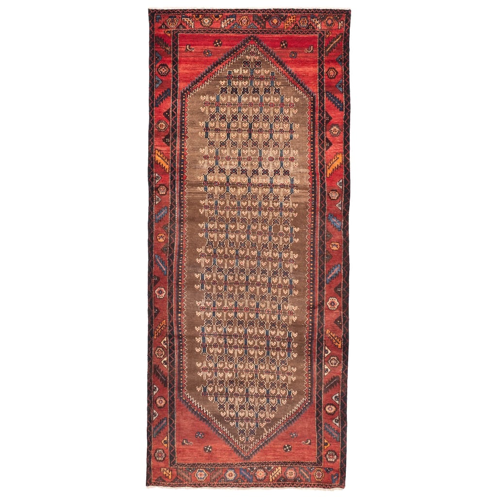 ECARPETGALLERY Hand-knotted Andelz Brown Wool Rug - 4'8 x 11'2