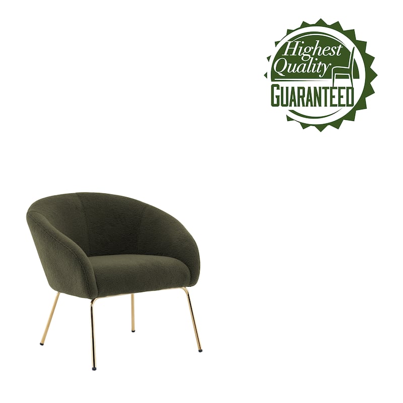 Porthos Home Iana Accent Chair, Fabric Bucket Seat, Gold Chrome Legs