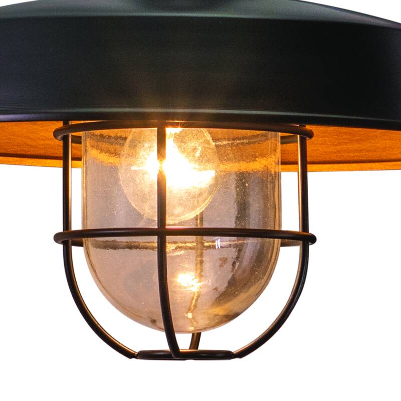Dorado 1 Light Dusk to Dawn Bronze Farmhouse Outdoor Wall Barn Lantern Clear Glass - 15-in. W x 16.75-in. H x 23-in. D