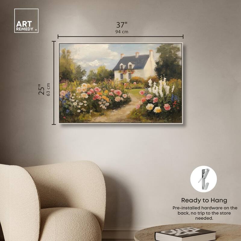 Floral Welcome Canvas by Art Remedy