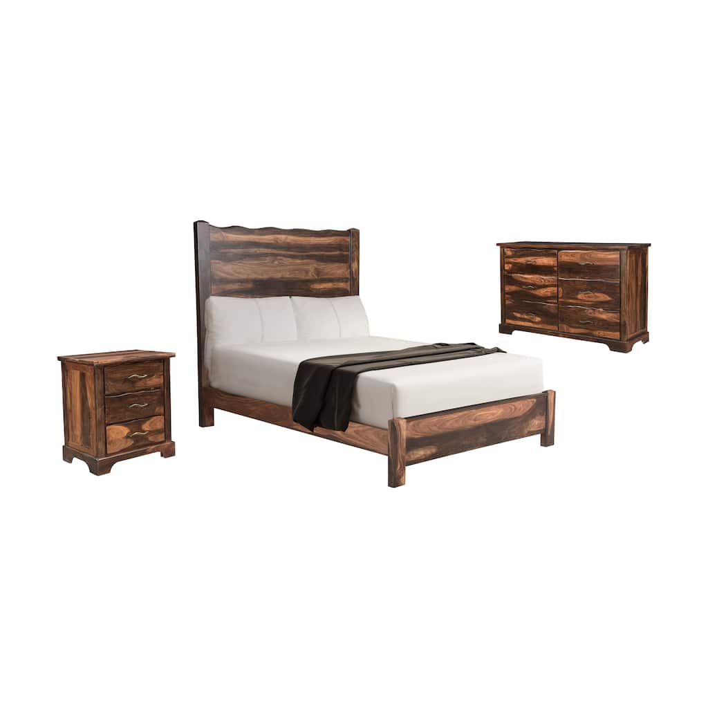 Avenue 3-piece Live Edge Solid Wood Bedroom Set