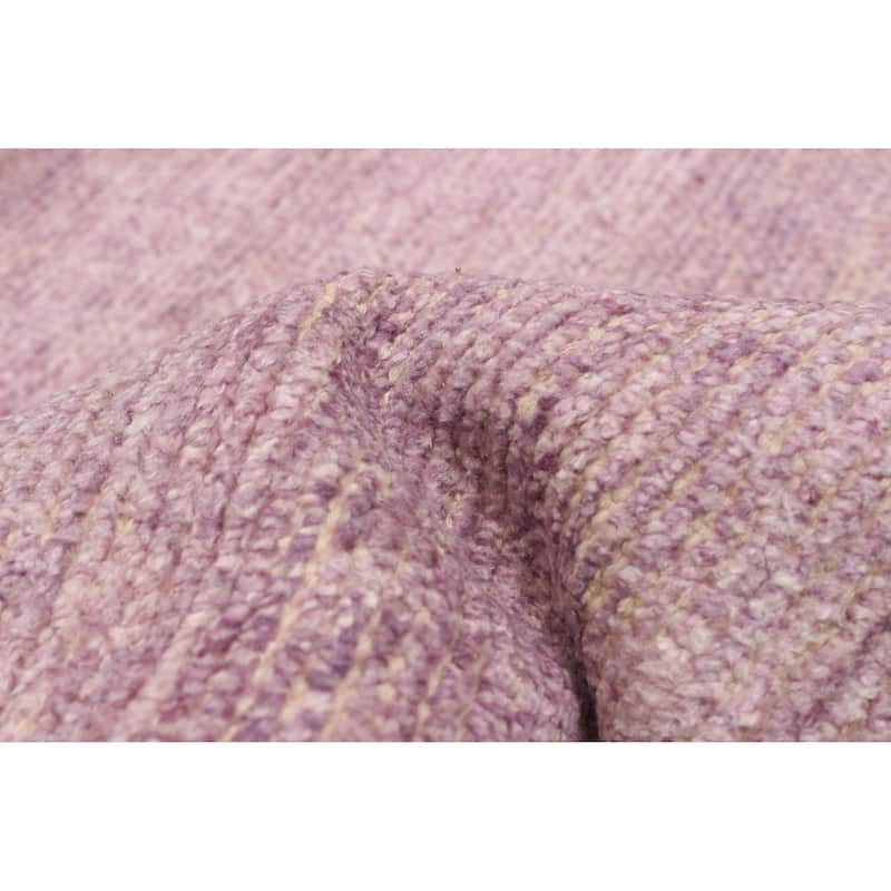 ECARPETGALLERY Hand-knotted Loreto Violet Silk Rug - 5'9 x 8'9