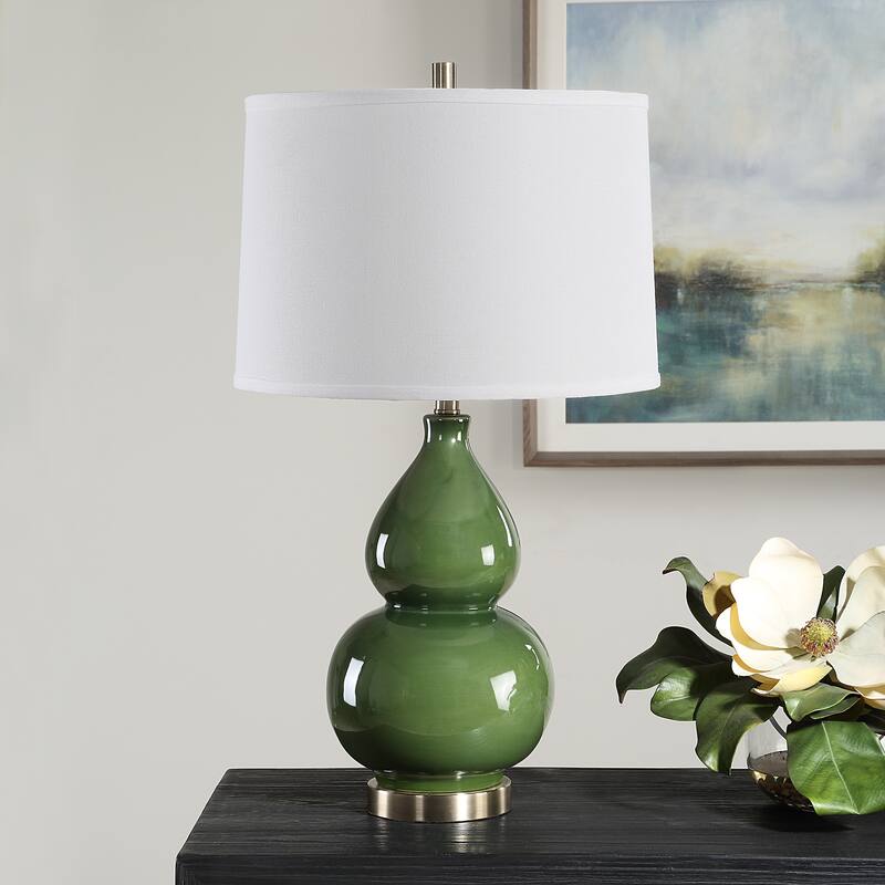 Strick & Bolton Ceramic Glazed Metal Table Lamp